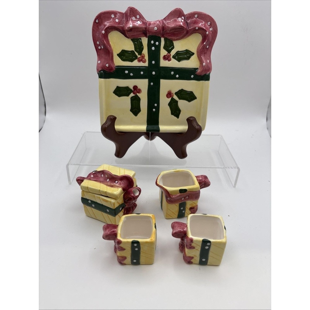 Vtg~Dolgencorp Christmas Holiday Style Tea‎ Set~6 pcs